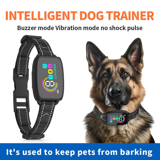 Smart Rechargeable Anti-Bark Dog Collar Waterproof with HD Display 🐶