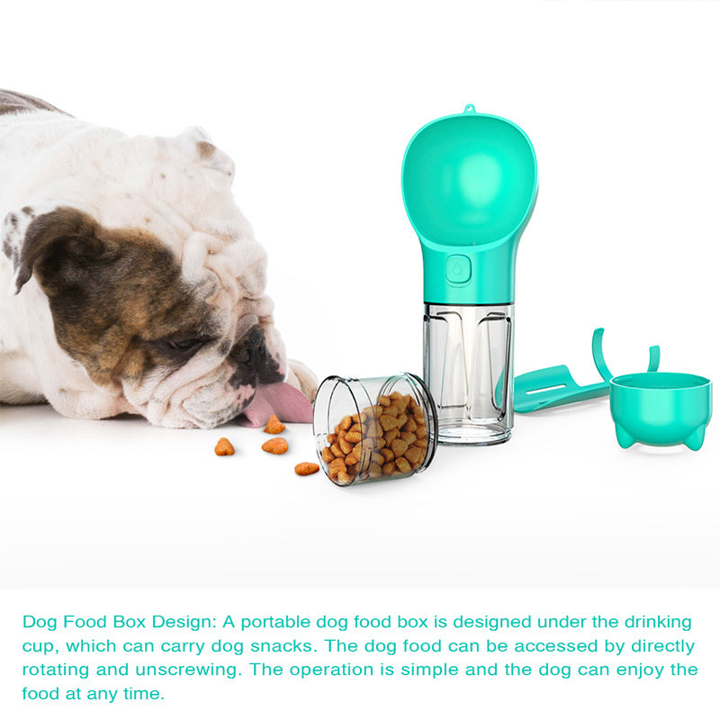 Portable 3-in-1 Pet Water Bottle for Dogs Feeder & Bag Holder